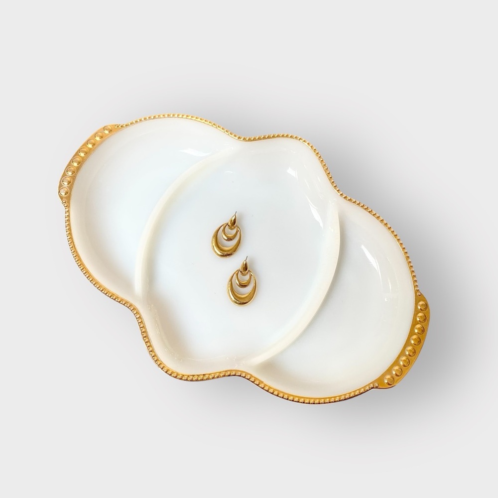 Napier / Vintage Earrings / Gold-Toned / Double Hoop / Post-back